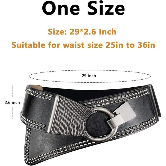 Women\'s Leather Stretch Waist Belt Elastic Cinch with Interlock Buckle main image 7
